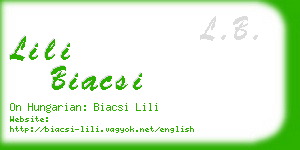lili biacsi business card